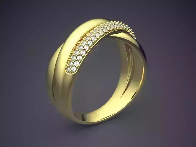 Ring With Tiny Diamonds CAD-6347 3D print model