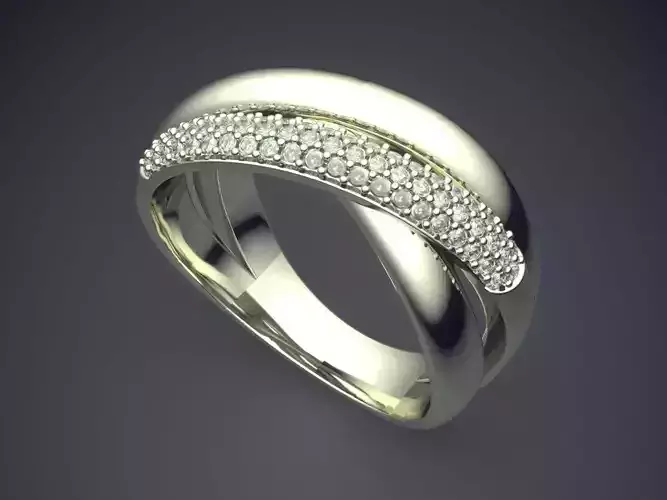 Ring With Tiny Diamonds CAD-6347