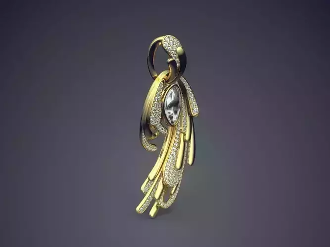 Pendant With Diamonds CAD-6343 3D print model