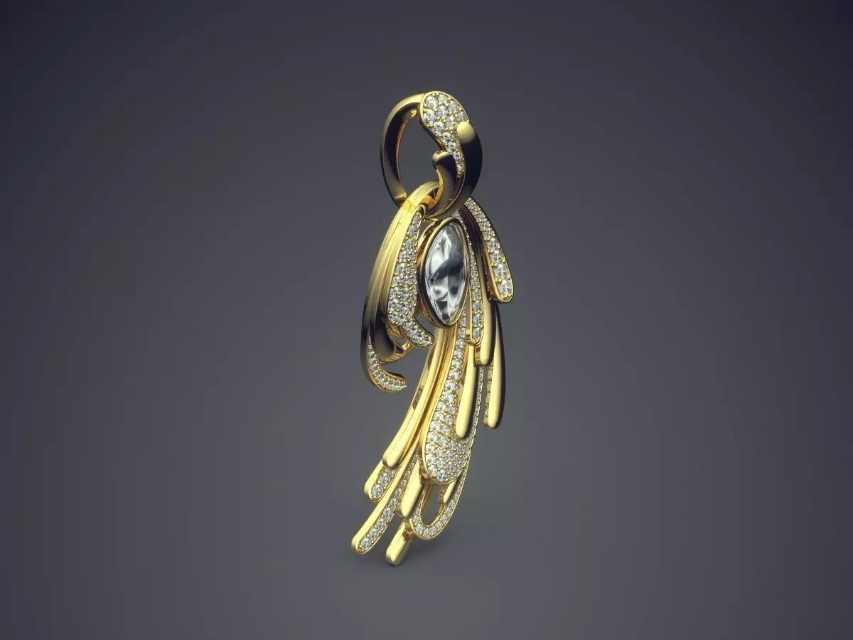 Pendant With Diamonds CAD-6343 3D print model_0