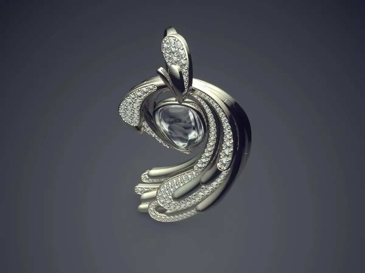 Pendant With Diamonds CAD-6343 3D print model_1