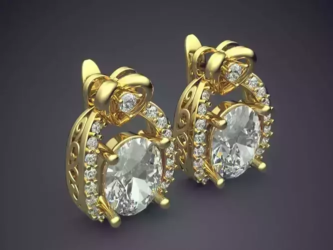 Earrings With Diamonds CAD-6344