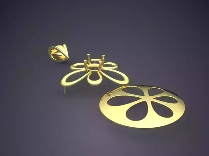 Flower Motif Pendant CAD-6322 3D print model