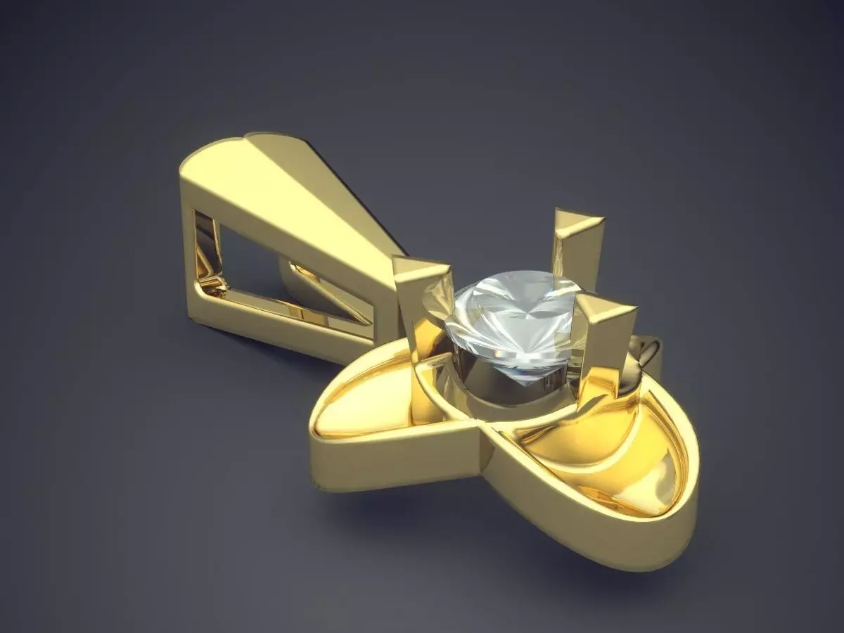 Pendant With Diamond CAD-6319 3D print model_0