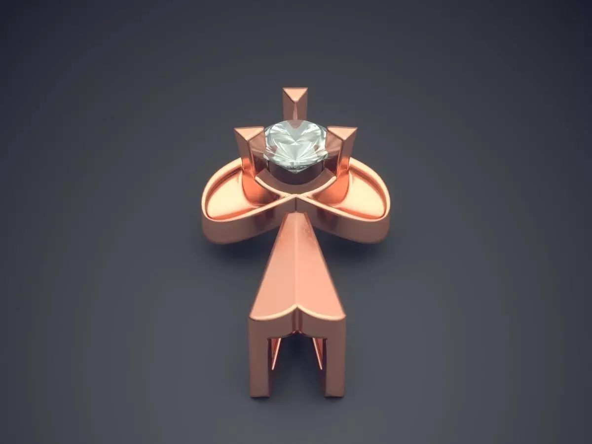 Pendant With Diamond CAD-6319 3D print model_2