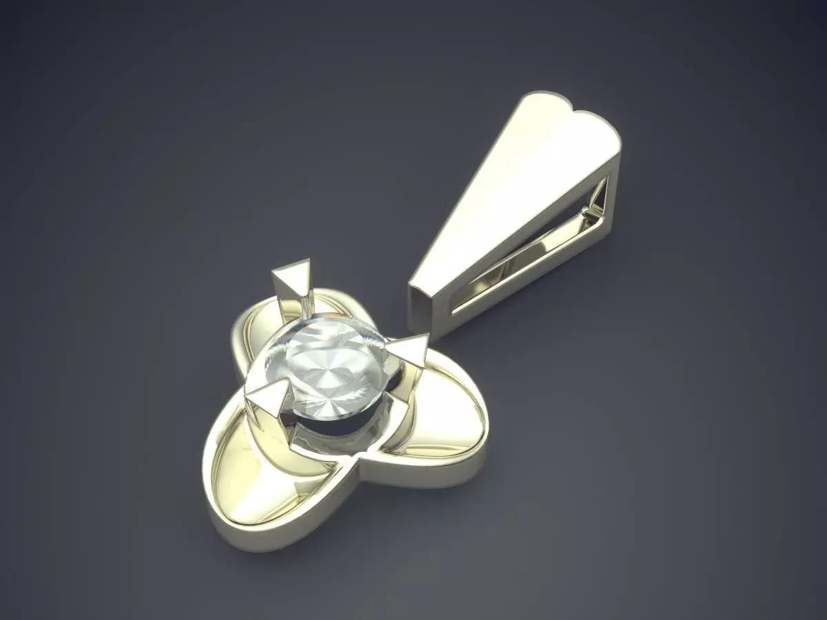 Pendant With Diamond CAD-6319 3D print model_1