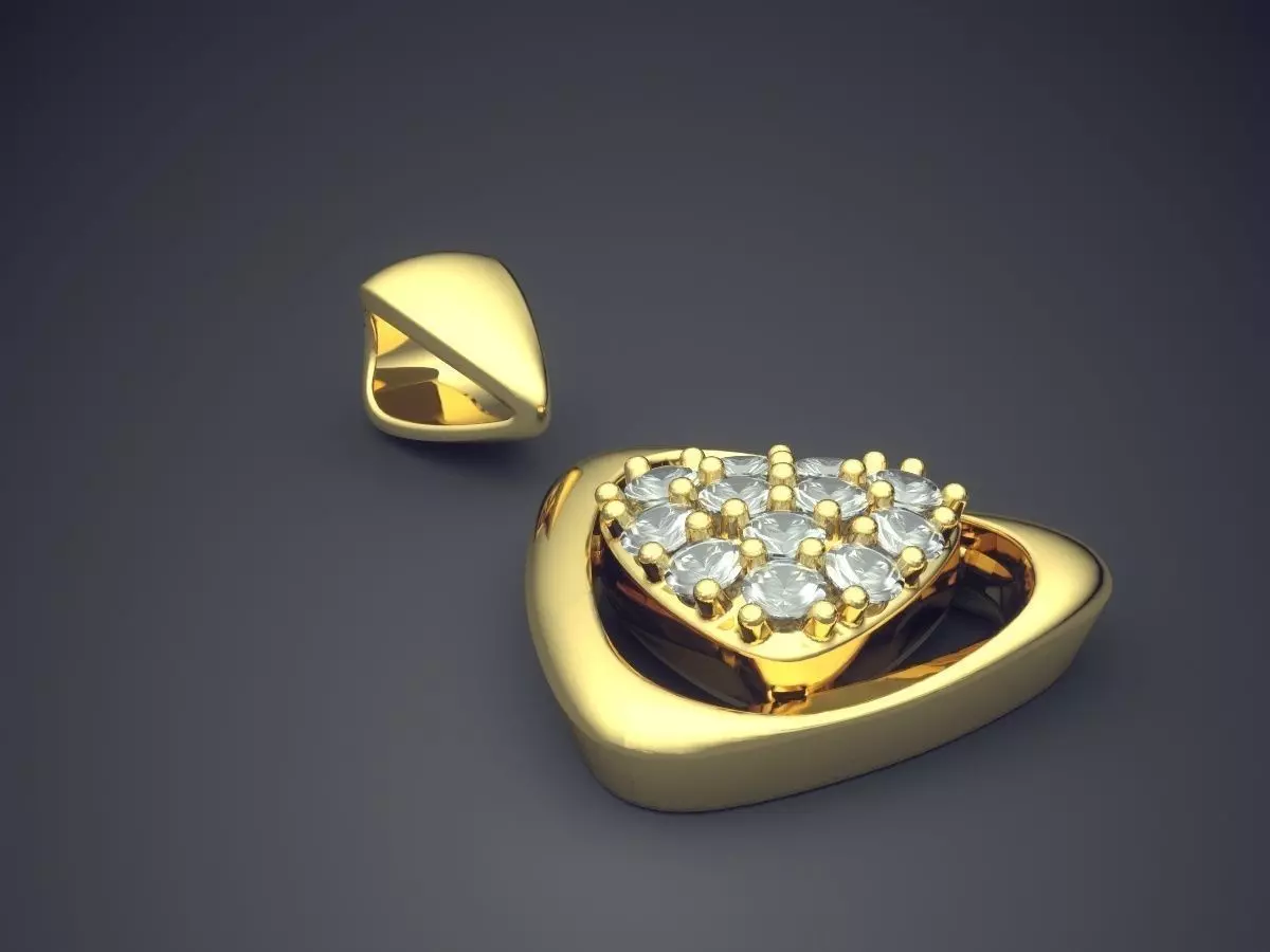 Pendant With Diamonds CAD-6313 3D print model_0
