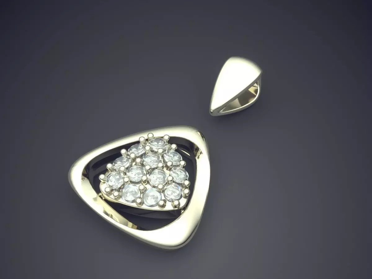 Pendant With Diamonds CAD-6313 3D print model_1