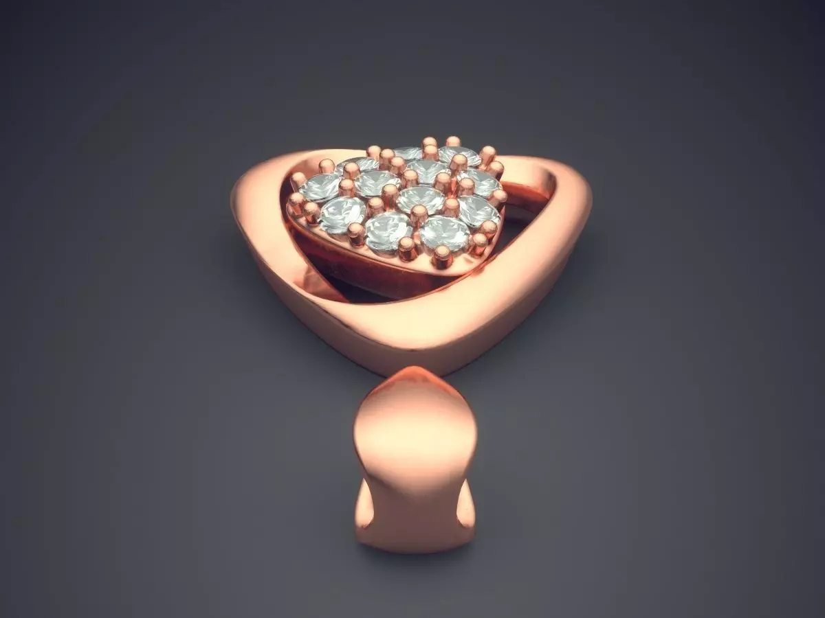 Pendant With Diamonds CAD-6313 3D print model_2