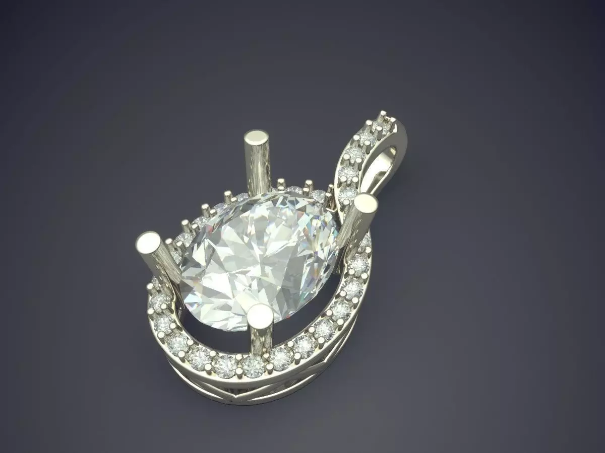 Pendant With Diamonds CAD-6306 3D print model_1