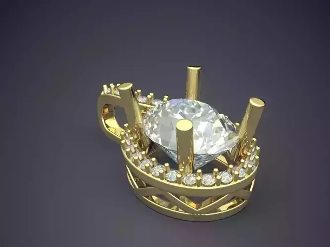 Pendant With Diamonds CAD-6306 3D print model