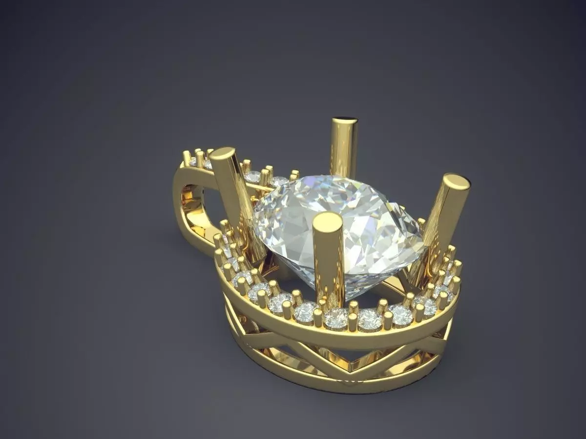 Pendant With Diamonds CAD-6306 3D print model_0