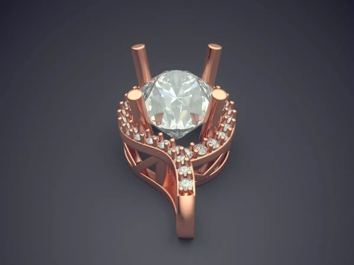 Pendant With Diamonds CAD-6306 3D print model_2