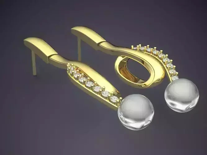 Earrings With Small Pearl CAD-6300