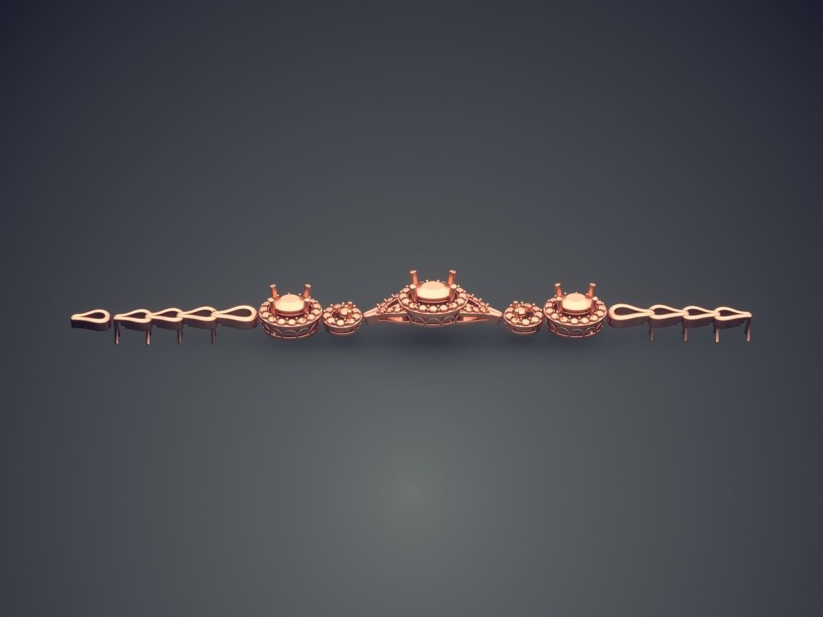 Bracelet With Diamonds CAD-6292 3D print model_2