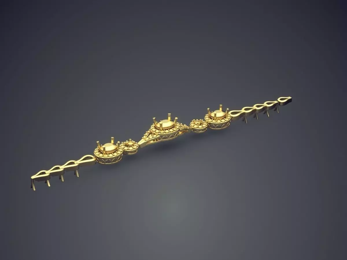 Bracelet With Diamonds CAD-6292 3D print model_0