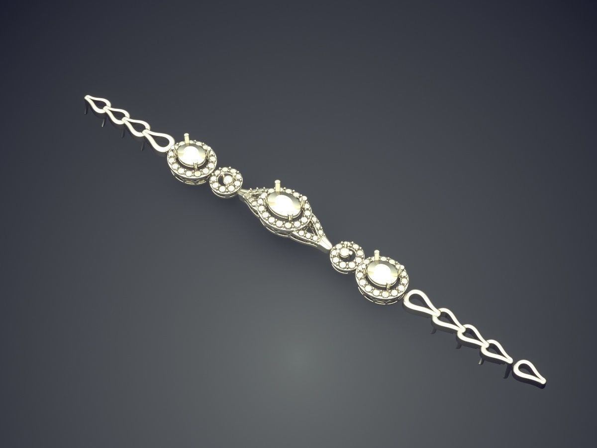 Bracelet With Diamonds CAD-6292 3D print model_1