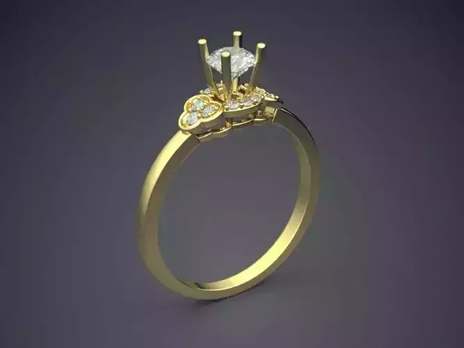 Engagement Ring With Diamonds CAD-6289