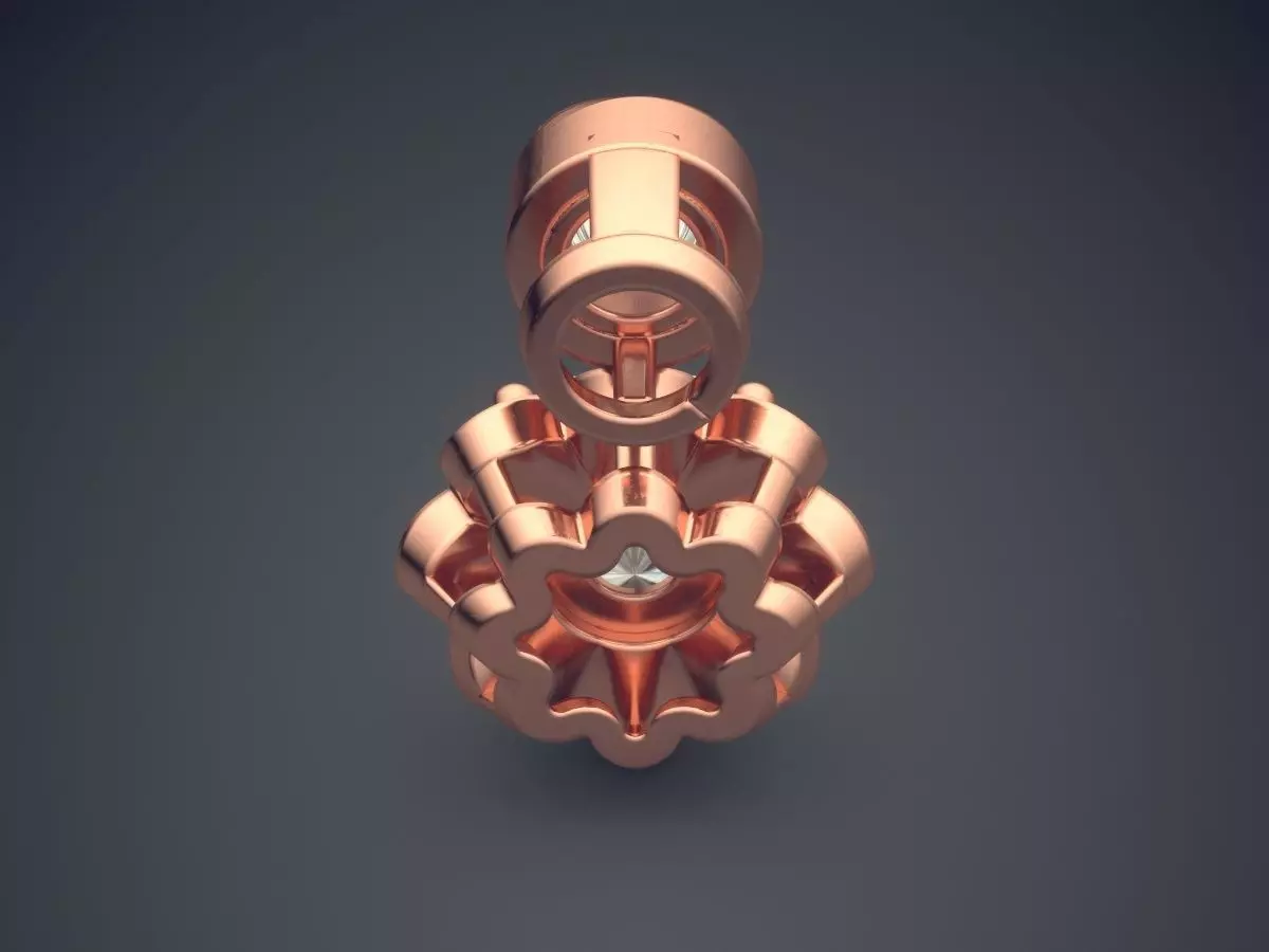 Pendant With Diamonds CAD-6288 3D print model_2