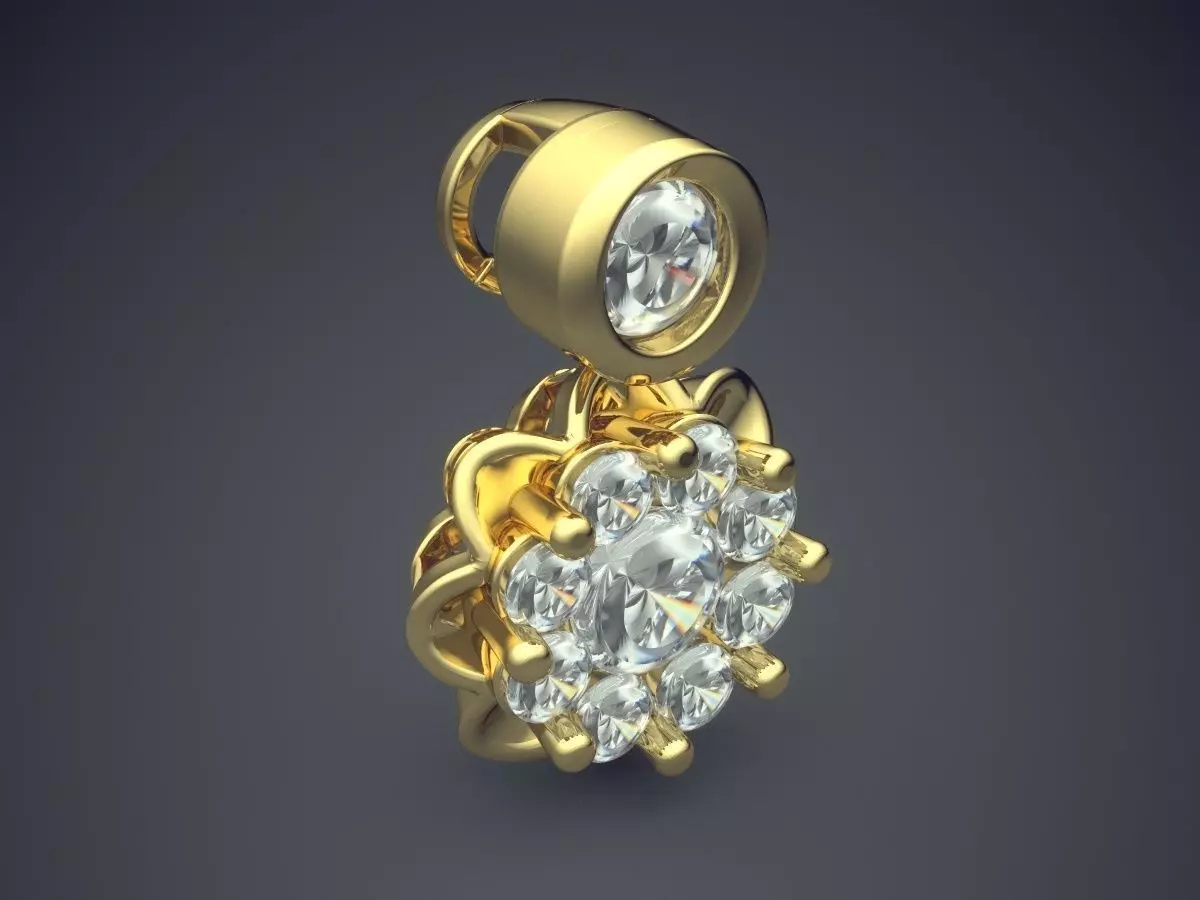 Pendant With Diamonds CAD-6288 3D print model_0