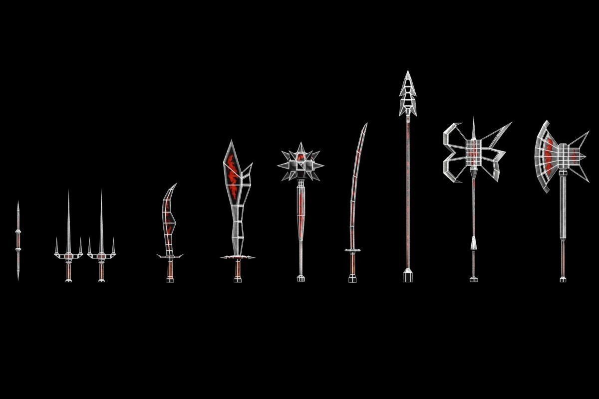 Fire Melee Collection Low-poly 3D model_0