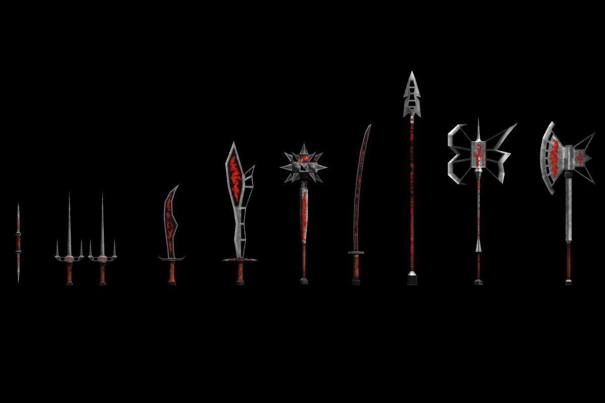 Fire Melee Collection Low-poly 3D model_10