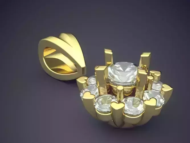 Pendant With Diamonds CAD-6280 3D print model