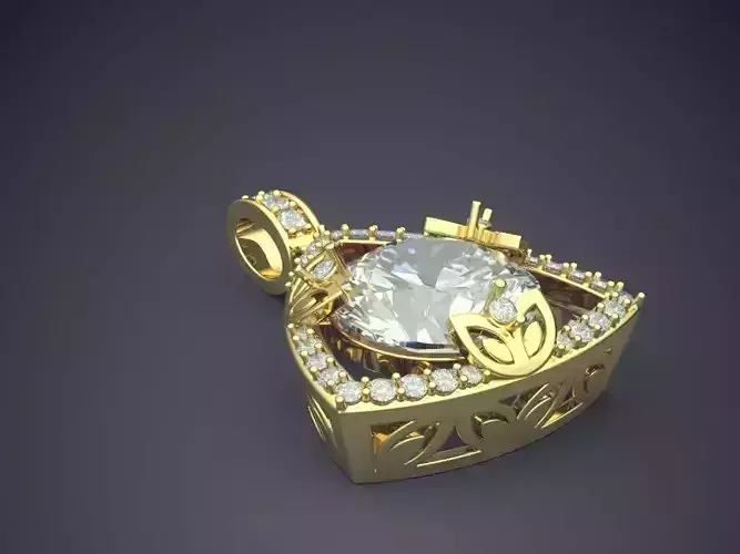 Pendant With Diamonds CAD-6273 3D print model