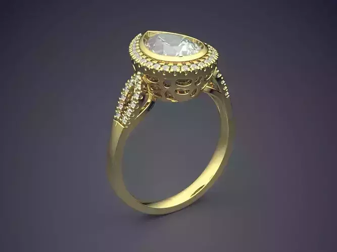 Ring With Diamonds CAD-6270 3D print model
