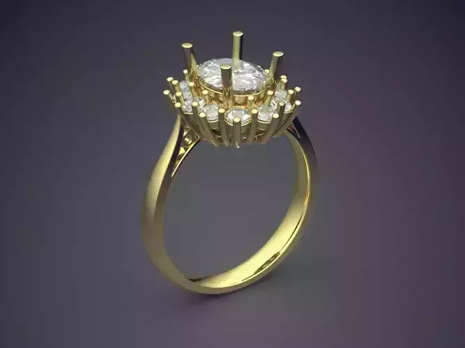 Ring With Diamonds CAD-6267 3D print model