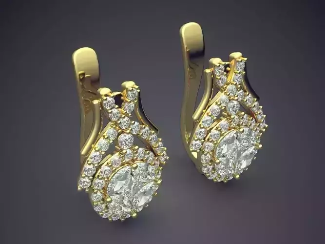 Earrings With Diamonds CAD-6265