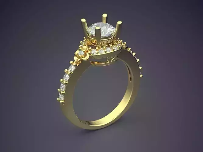 Ring With Diamonds CAD-6260 3D print model