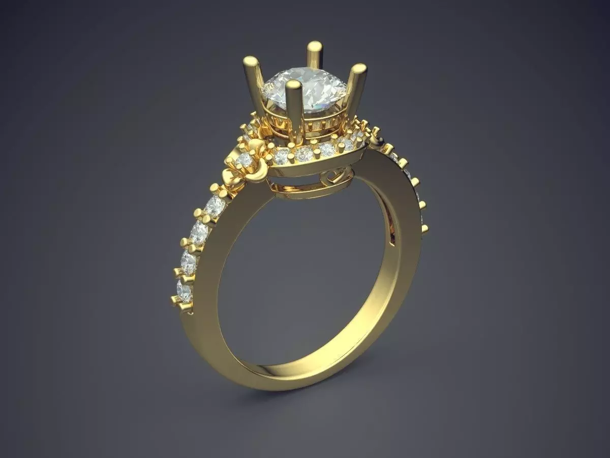Ring With Diamonds CAD-6260 3D print model_0