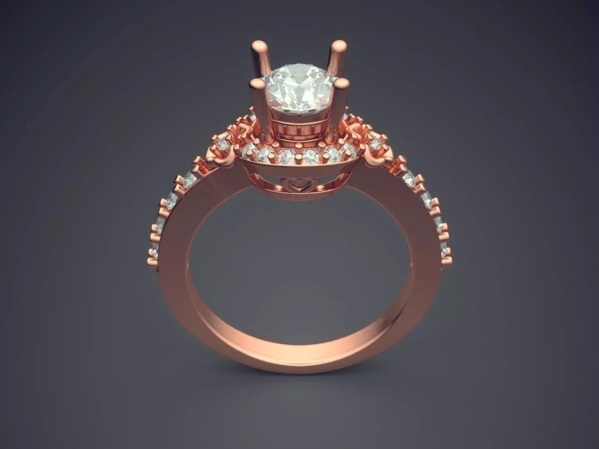 Ring With Diamonds CAD-6260 3D print model_2