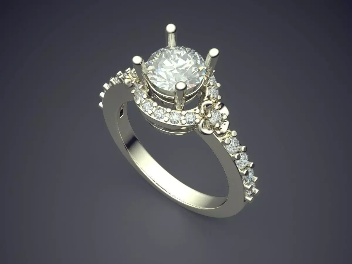Ring With Diamonds CAD-6260 3D print model_1