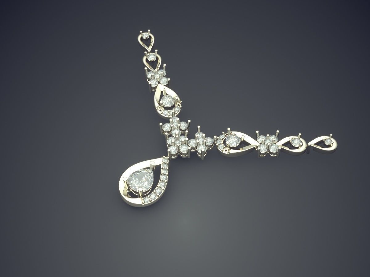 Pendant With Diamonds CAD-6259 3D print model_1