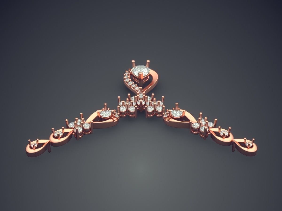 Pendant With Diamonds CAD-6259 3D print model_2