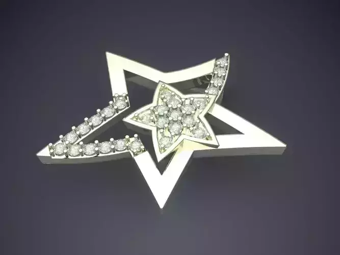 Star Shape Pendant With Diamonds CAD-6252