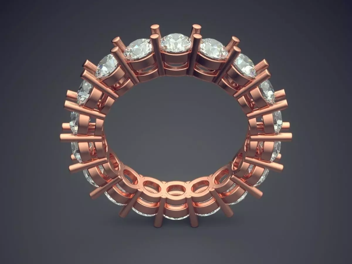 Ring With Diamonds CAD-6249 3D print model_2