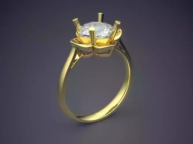 Ring With Diamond CAD-6236 3D print model