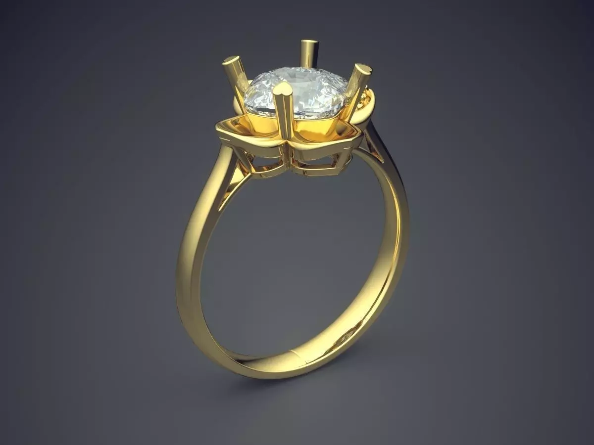 Ring With Diamond CAD-6236 3D print model_0