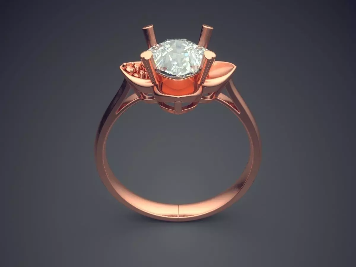 Ring With Diamond CAD-6236 3D print model_2