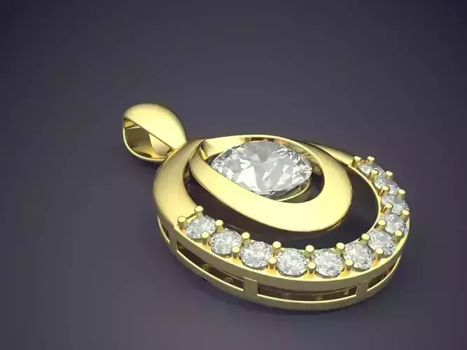 Pendant With Diamonds CAD-6230