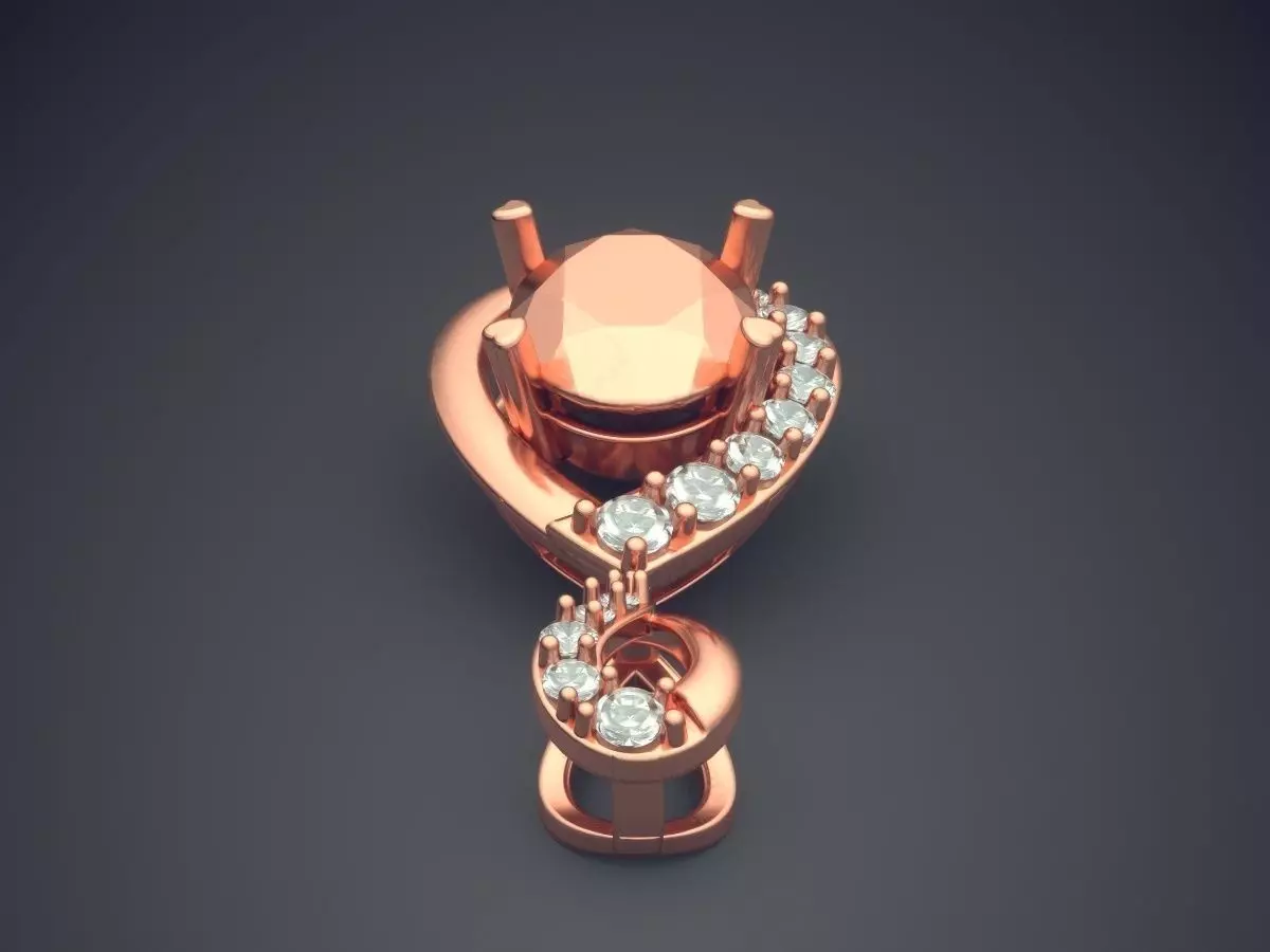 Pendant With Diamonds CAD-6226 3D print model_2