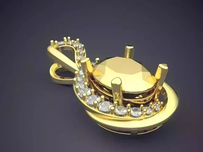 Pendant With Diamonds CAD-6226 3D print model