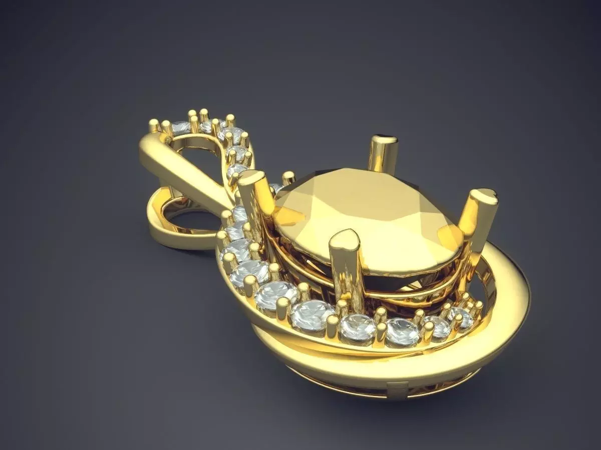 Pendant With Diamonds CAD-6226 3D print model_0