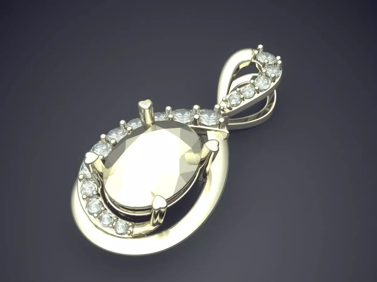 Pendant With Diamonds CAD-6226 3D print model_1