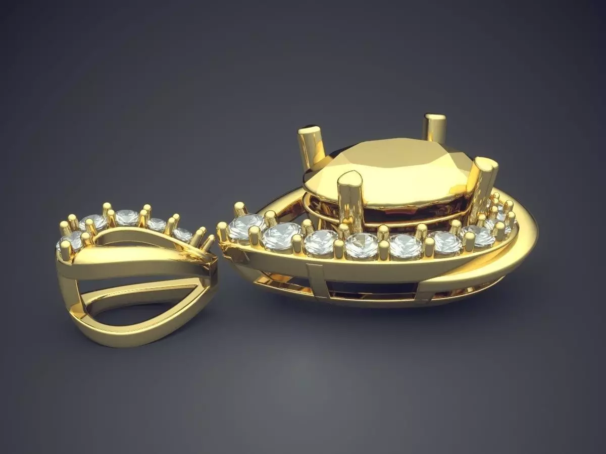 Pendant With Diamonds CAD-6226 3D print model_3