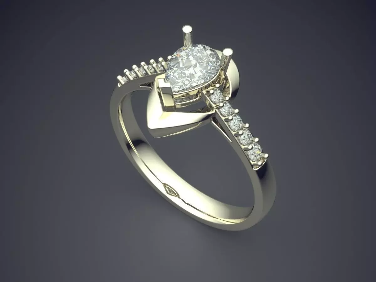 Ring With Diamonds CAD-6222 3D print model_1