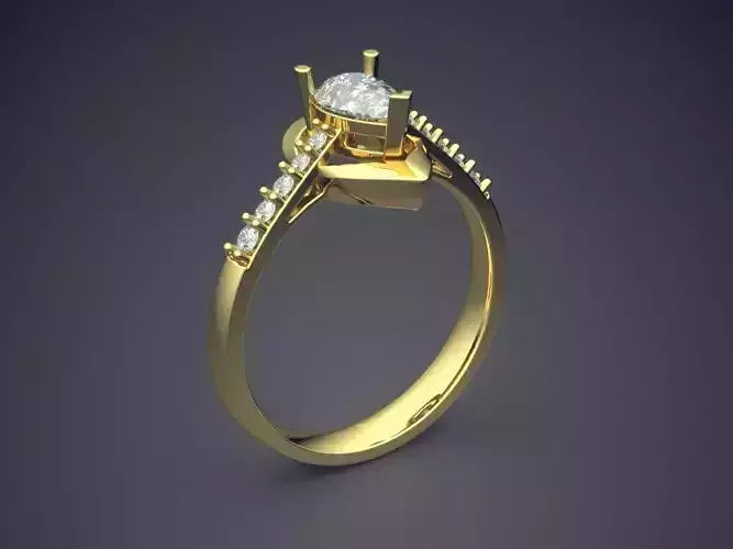 Ring With Diamonds CAD-6222 3D print model
